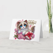Schattigee Valentijnsdag Ragdoll Cat Bedankt Card (Voorkant)