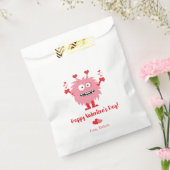 Schattigee Valentijnsdag Roze Monster Harten Bedankzakje (Gezegeld)