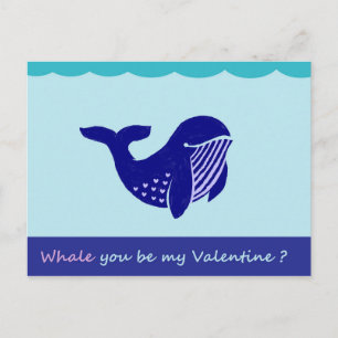 Schattigee Valentijnsdag Whale Funny Briefkaart