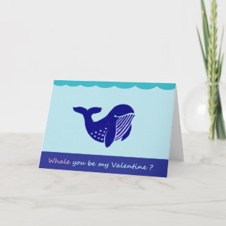 Schattigee Valentijnsdag Whale Funny Wenskaart Feestdagen Kaart