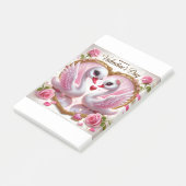Schattigee Valentijnse Pink Swan Post-It Notes (Schuin)
