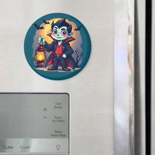 Schattigee Vampier met Lantaarn Kawaii Halloween Magneet