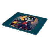Schattigee Vampier met Lantaarn Kawaii Halloween Snijplank (Hoek)