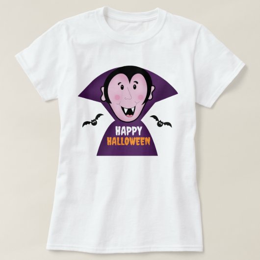 Schattigee Vampier met vleermuizen Dracula Hallowe T-shirt (Design voorkant)