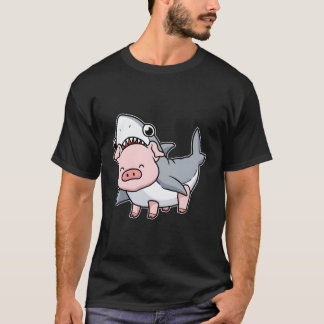 Schattigee Varkenshoedie Vrouwen Shark Kostuum Var T-shirt