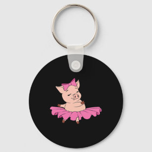 Schattigee Varkenshouderij Roze Dansende Danser Pe Sleutelhanger