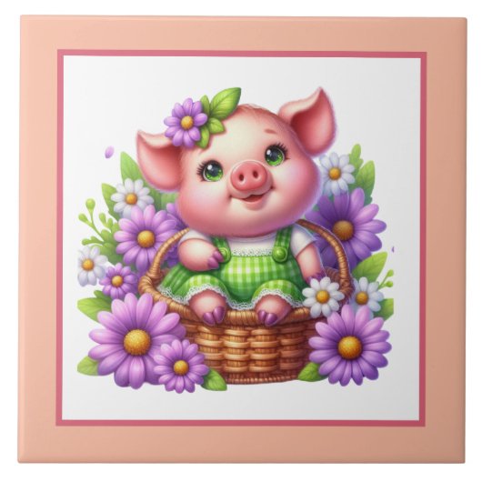 Schattigee varkensliefhebbers Land Tegeltje (Voorkant)