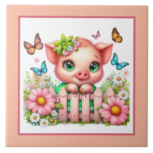 Schattigee varkensliefhebbers Land Tegeltje (Voorkant)