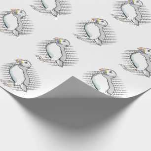 Schattigee vector puffin cadeaupapier