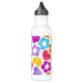 Schattigee veelkleurige bloemen en harten girly pa waterfles (Links)