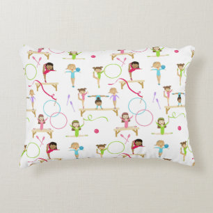 Schattigee veelkleurige gymnastiek Kinder Patroon Accent Kussen