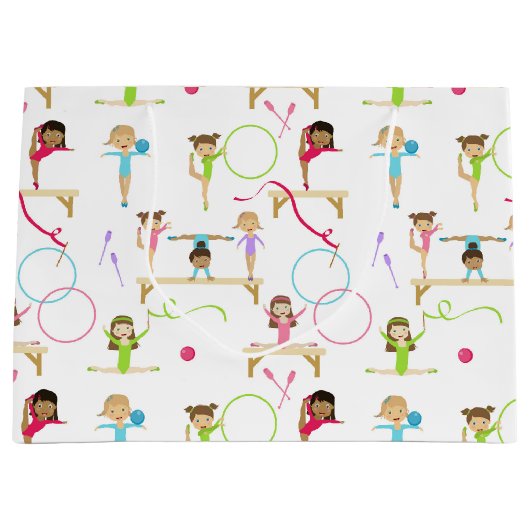 Schattigee veelkleurige gymnastiek Kinder Patroon Groot Cadeauzakje (Voorkant)
