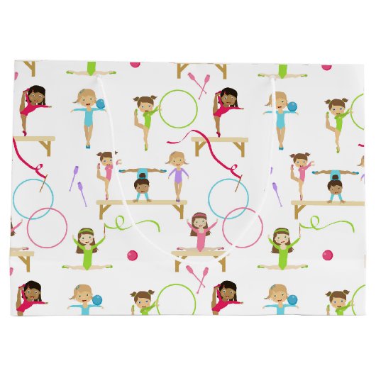 Schattigee veelkleurige gymnastiek Kinder Patroon Groot Cadeauzakje (Achterkant)