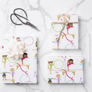 Schattigee veelkleurige gymnastiek Kinder Patroon Inpakpapier Vel