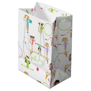 Schattigee veelkleurige gymnastiek Kinder Patroon Medium Cadeauzakje