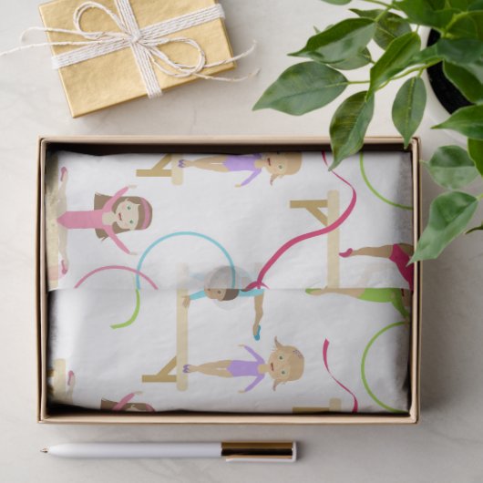 Schattigee veelkleurige gymnastiek Kinder Patroon Tissuepapier (Geschenk)