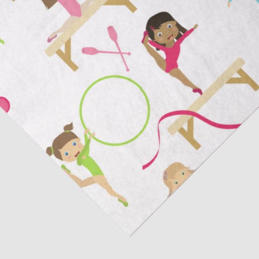 Schattigee veelkleurige gymnastiek Kinder Patroon Tissuepapier (Detail)