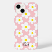 Schattigee veelkleurige retro madeliefjes girly fl Case-Mate iPhone case (Achterkant)