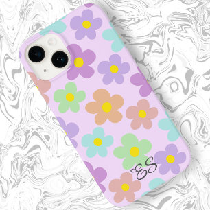 Schattigee veelkleurige retro madeliefjes girly fl Case-Mate iPhone 14 hoesje
