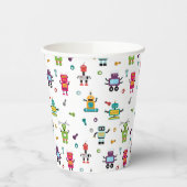 Schattigee veelkleurige Robots Kinder Robot Verjaa Papieren Bekers (Links)