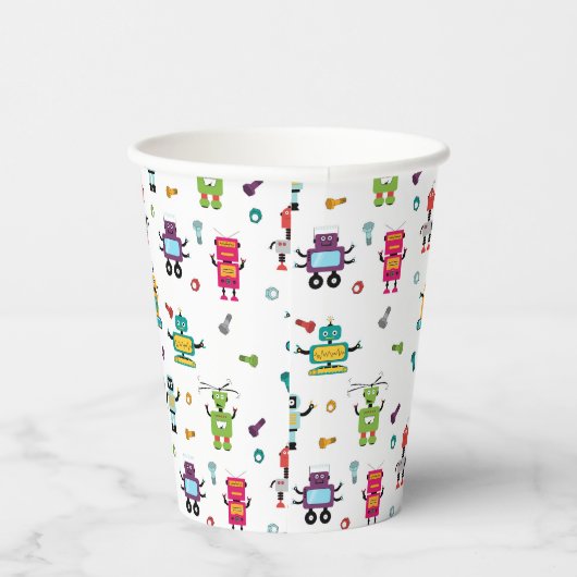 Schattigee veelkleurige Robots Kinder Robot Verjaa Papieren Bekers (Rechts)