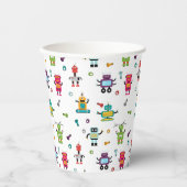 Schattigee veelkleurige Robots Kinder Robot Verjaa Papieren Bekers (Voorkant)