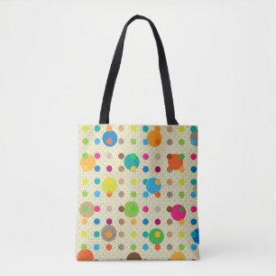 Schattigee veelkleurige stippen tote bag