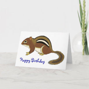 Schattigee verjaardag van Chipmunk Kaart