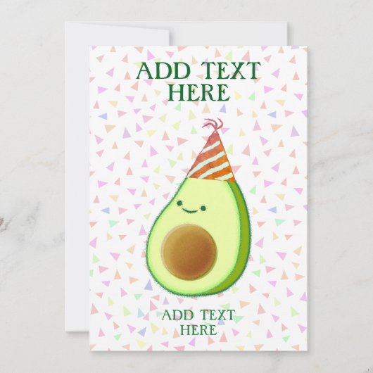 Schattigee verjaardag van de avocado kaart (Voorkant)