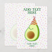 Schattigee verjaardag van de avocado kaart (Voorkant / Achterkant)