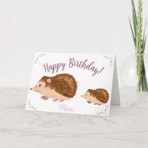 Schattigee verjaardag van Hedgehog Mum Kaart