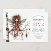 Schattigee verjaardag van Pixie Fairy Girl Kaart (Voorkant / Achterkant)