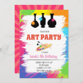 Schattigee verjaardagsfeestuitnodiging voor aardew kaart (Voorkant / Achterkant)