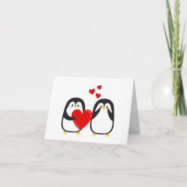 Schattigee verliefde pinguïns - kaart