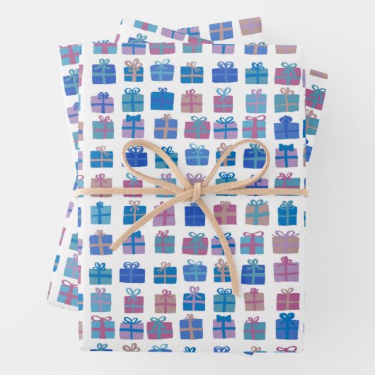 Schattigee Verpakte Geschenken w Bows Vakantie Ker Inpakpapier Vel (In situ)