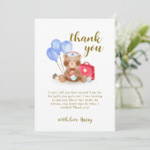 Schattigee verpleegster dokter teddybeer ballon Ba Bedankkaart (Staand voorkant)