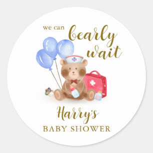 Schattigee verpleegster dokter teddybeer ballon Ba Ronde Sticker