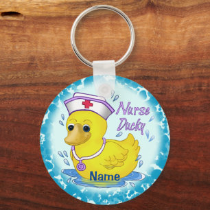 Schattigee verpleegster Ducky sleutelhanger