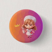 Schattigee Verpleegster Spaans Groet Badge Button (Voorkant)