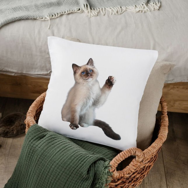 Schattigee Vetgedrukte Siamese Cat Custom Decor Gi Kussen (Creator heeft geüpload)