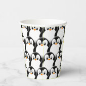 Schattigee Vetpinguïn Alles Over Print Patroon Papieren Bekers (Rechts)