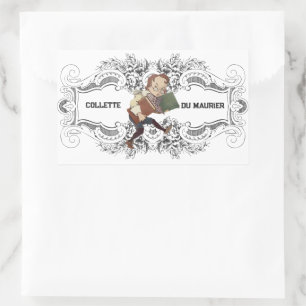 Schattigee Victoriaans Bookish Custom Bookplate Rechthoekige Sticker