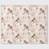 Schattigee vinkenvogel op besneeuwde winterboom & cadeaupapier (Vlak)