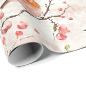 Schattigee vinkenvogel op besneeuwde winterboom & cadeaupapier (Rol Hoek)