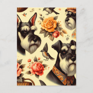 Schattigee Vintage Schnauzer Briefkaart
