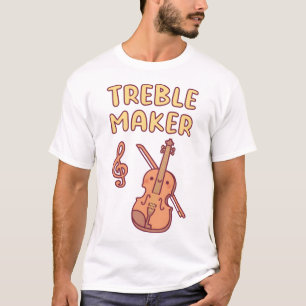 Schattigee viool, treble maker muziek woordspeling t-shirt