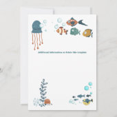 Schattigee vis octopus bubbels onder het zee doe-h kaart (Achterkant)