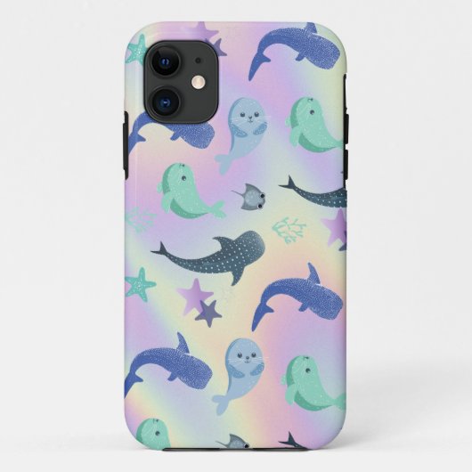 Schattigee visafdichting Ray Whale op gradiënt Reg Case-Mate iPhone Case (Achterkant)