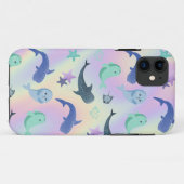 Schattigee visafdichting Ray Whale op gradiënt Reg Case-Mate iPhone Case (Achterkant (horizontaal))
