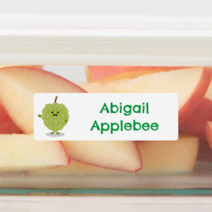 Schattigee vla appel cherimoya cartoon gepersonali labels